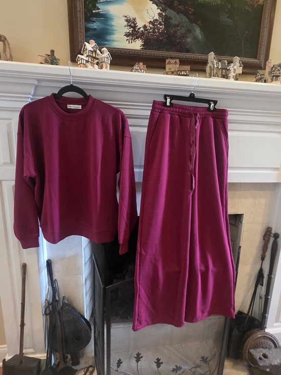 Zenana Outfitters Pants - Zenana Outfitters Wide Leg Scuba Set In A Beautiful Wine Color